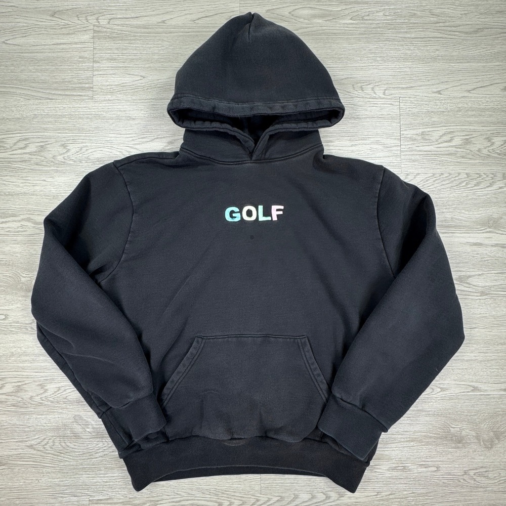 GOLF Men's Hoodie Golf Wang Embroidered Logo Black Large Streetwear‎ Pullover